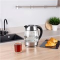 Чайник SCARLETT SC-EK27G13, 2 л, 2200 Вт, закрытый нагревательный элемент, стекло, стальной 457215