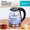 Чайник SCARLETT SC-EK27G88, 1,8 л, 1800 Вт, закрытый нагревательный элемент, стекло, черный 457207