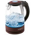 Чайник SCARLETT SC-EK27G98, 1,7 л, 2200 Вт, закрытый нагревательный элемент, стекло, коричневый 455918
