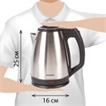Чайник SONNEN KT-118, 1,8 л, 1500 Вт, закрытый нагревательный элемент, нержавеющая сталь, серебристый, 452926 452926