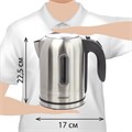 Чайник SONNEN KT-1755, 1,7 л, 2200 Вт, закрытый нагревательный элемент, нержавеющая сталь, 453419 453419