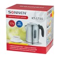 Чайник SONNEN KT-1755, 1,7 л, 2200 Вт, закрытый нагревательный элемент, нержавеющая сталь, 453419 453419