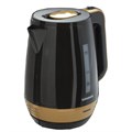 Чайник SONNEN KT-1776, 1,7 л, 2200 Вт, закрытый нагревательный элемент, пластик, черный/горчичный, 453418 453418
