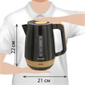 Чайник SONNEN KT-1776, 1,7 л, 2200 Вт, закрытый нагревательный элемент, пластик, черный/горчичный, 453418 453418