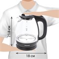 Чайник SONNEN KT-1786, 1,7 л, 2200 Вт, закрытый нагревательный элемент, стекло, 453422 453422