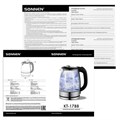 Чайник SONNEN KT-1788, 1,7 л, 2200 Вт, закрытый нагревательный элемент, стекло, черный, подсветка, 454349 454349