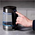 Чайник TIMBERK T-EK27G03, 1,7 л, 2200 Вт, закрытый нагревательный элемент, ТЕРМОРЕГУЛЯТОР, стекло, стальной 457220