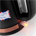 Чайник с термометром BRAYER BR1005BK, 1,7 л, 2200 Вт, закрытый нагревательный элемент, сталь, черный 456044