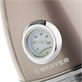Чайник с термометром BRAYER BR1007, 1,7 л, 2200 Вт, закрытый нагревательный элемент, сталь, бежевый 456048