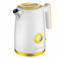 Чайник с термометром BRAYER BR1018, 1,7 л, 2200 Вт, закрытый нагревательный элемент, сталь, белый 456061