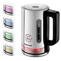 Чайник с терморегулятором BRAYER BR1060, 1,7 л, 2200 Вт, закрытый нагревательный элемент, сталь 456595