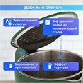 Чайник с терморегулятором и дисплеем, ДВОЙНЫЕ СТЕНКИ, SONNEN KT-8723EG, 1,7 л, 2200 Вт, изумрудный, 454689 454689