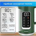 Чайник с терморегулятором и дисплеем, ДВОЙНЫЕ СТЕНКИ, SONNEN KT-8723EG, 1,7 л, 2200 Вт, изумрудный, 454689 454689
