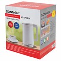 Чайник электрический с двойными стенками SONNEN KT-8718W, 1,7 л, 2200 Вт, белый, 454685 454685