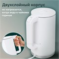 Чайник электрический с двойными стенками SONNEN KT-8718W, 1,7 л, 2200 Вт, белый, 454685 454685