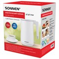 Чайник электрический с двойными стенками SONNEN KT-8719W, 1,5 л, 2200 Вт, белый, 454691 454691