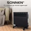 Обогреватель-конвектор SONNEN TEPLO-10, 1000 Вт, Х-образный нагревательный элемент, черный, сделано в России, 457627 457627