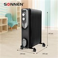 Обогреватель масляный SONNEN DFN-09BL, 2000 Вт, 9 секций, черный, 455311 455311