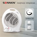 Тепловентилятор SONNEN F-200, 1000/2000 Вт, 2 режима работы, белый, 453493 453493