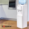 Кулер для воды SONNEN FSE-02i, напольный, НАГРЕВ/ОХЛАЖДЕНИЕ ЭЛЕКТРОННОЕ, шкаф, 2 крана, белый, 455742 455742