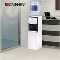 Кулер для воды SONNEN FSE-02SA, напольный, НАГРЕВ/ОХЛАЖДЕНИЕ ЭЛЕКТРОННОЕ, 2 крана, белый, 455414 455414