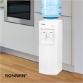 Кулер для воды SONNEN FSE-02W, напольный, НАГРЕВ/ОХЛАЖДЕНИЕ ЭЛЕКТРОННОЕ, 2 крана, белый, 456172 456172