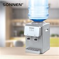 Кулер для воды SONNEN TSE-02GP, настольный, НАГРЕВ/ОХЛАЖДЕНИЕ ЭЛЕКТРОННОЕ, 2 крана, серебристый, 455745 455745