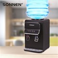 Кулер для воды SONNEN TSE-02WB, настольный, НАГРЕВ/ОХЛАЖДЕНИЕ ЭЛЕКТРОННОЕ, 2 крана, черный, 456174 456174