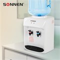 Кулер для воды SONNEN TSE-02WT, настольный, НАГРЕВ/ОХЛАЖДЕНИЕ ЭЛЕКТРОННОЕ, 2 крана, белый, 455413 455413