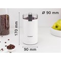 Кофемолка BOSCH TSM6A011W/MKM6000, мощность 180 Вт, вместимость 75 г, пластик, белая 451677
