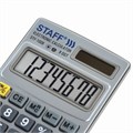 Калькулятор карманный металлический STAFF STF-1008 (103х62 мм), 8 разрядов, двойное питание, 250115 250115