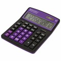 Калькулятор настольный BRAUBERG EXTRA COLOR-12-BKPR (206x155 мм),12 разрядов, двойное питание, ЧЕРНО-ФИОЛЕТОВЫЙ, 250480 250480