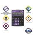 Калькулятор настольный BRAUBERG EXTRA COLOR-12-BKPR (206x155 мм),12 разрядов, двойное питание, ЧЕРНО-ФИОЛЕТОВЫЙ, 250480 250480