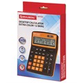 Калькулятор настольный BRAUBERG EXTRA COLOR-12-BKRG (206x155 мм), 12 разрядов, двойное питание, ЧЕРНО-ОРАНЖЕВЫЙ, 250478 250478