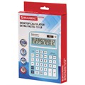 Калькулятор настольный BRAUBERG EXTRA PASTEL-12-LB (206x155 мм), 12 разрядов, двойное питание, ГОЛУБОЙ, 250486 250486