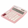 Калькулятор настольный BRAUBERG EXTRA PASTEL-12-PK (206x155 мм), 12 разрядов, двойное питание, РОЗОВЫЙ, 250487 250487