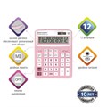 Калькулятор настольный BRAUBERG EXTRA PASTEL-12-PK (206x155 мм), 12 разрядов, двойное питание, РОЗОВЫЙ, 250487 250487