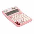 Калькулятор настольный BRAUBERG EXTRA PASTEL-12-PK (206x155 мм), 12 разрядов, двойное питание, РОЗОВЫЙ, 250487 250487
