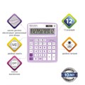 Калькулятор настольный BRAUBERG EXTRA PASTEL-12-PR (206x155 мм), 12 разрядов, двойное питание, СИРЕНЕВЫЙ, 250489 250489