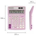 Калькулятор настольный BRAUBERG EXTRA PASTEL-12-PR (206x155 мм), 12 разрядов, двойное питание, СИРЕНЕВЫЙ, 250489 250489