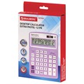 Калькулятор настольный BRAUBERG EXTRA PASTEL-12-PR (206x155 мм), 12 разрядов, двойное питание, СИРЕНЕВЫЙ, 250489 250489