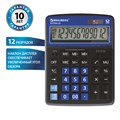 Калькулятор настольный BRAUBERG EXTRA-12-BKBU (206x155 мм), 12 разрядов, двойное питание, ЧЕРНО-СИНИЙ, 250472 250472