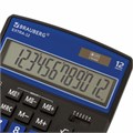 Калькулятор настольный BRAUBERG EXTRA-12-BKBU (206x155 мм), 12 разрядов, двойное питание, ЧЕРНО-СИНИЙ, 250472 250472