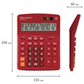Калькулятор настольный BRAUBERG EXTRA-12-WR (206x155 мм), 12 разрядов, двойное питание, БОРДОВЫЙ, 250484 250484