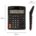 Калькулятор настольный BRAUBERG EXTRA-14-BK (206x155 мм), 14 разрядов, двойное питание, ЧЕРНЫЙ, 250474 250474