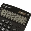 Калькулятор настольный BRAUBERG EXTRA-14-BK (206x155 мм), 14 разрядов, двойное питание, ЧЕРНЫЙ, 250474 250474