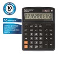 Калькулятор настольный BRAUBERG EXTRA-16-BK (206x155 мм), 16 разрядов, двойное питание, ЧЕРНЫЙ, 250475 250475