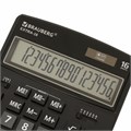 Калькулятор настольный BRAUBERG EXTRA-16-BK (206x155 мм), 16 разрядов, двойное питание, ЧЕРНЫЙ, 250475 250475