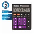 Калькулятор настольный BRAUBERG ULTRA COLOR-12-BKPR (192x143 мм), 12 разрядов, двойное питание, ЧЕРНО-ФИОЛЕТОВЫЙ, 250501 250501
