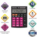 Калькулятор настольный BRAUBERG ULTRA COLOR-12-BKWR (192x143 мм), 12 разрядов, двойное питание, ЧЕРНО-МАЛИНОВЫЙ, 250500 250500